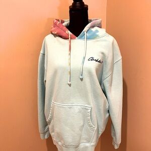 Clickbait Rainbow Hoodie, Unisex Size Medium, Mint Blue